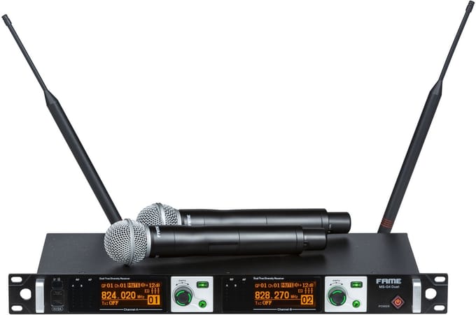 Fame MS-G4 Duet "MIC" C 824-832 MHz - Draadloze transmissie set