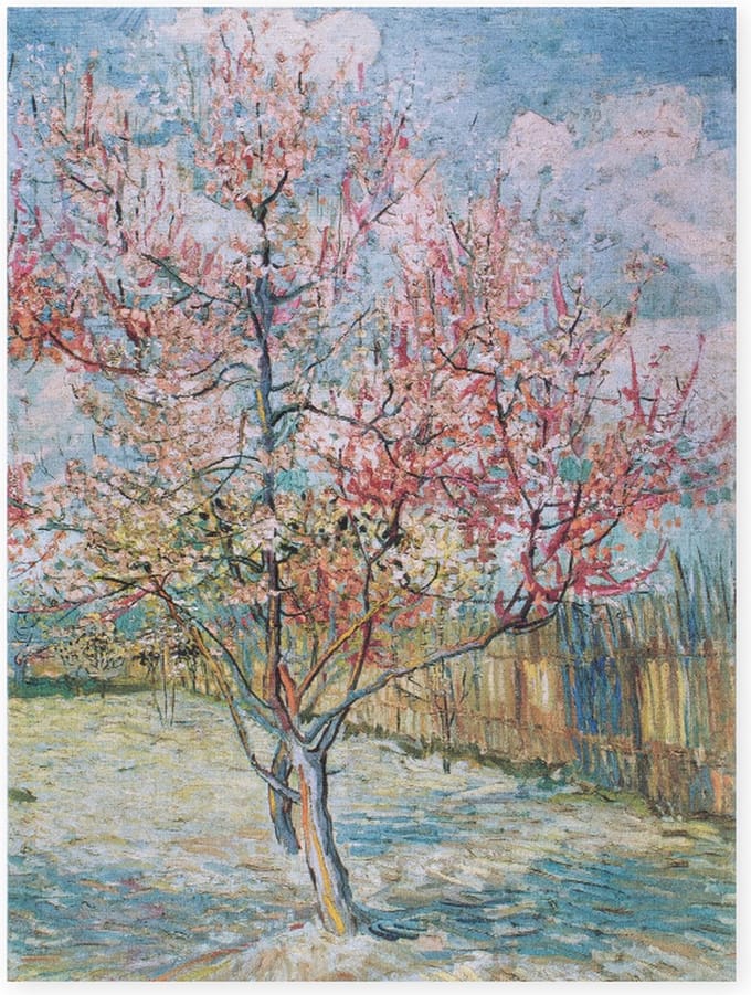 Softcover kunst schetsboek, Kröller-Müller Museum, Roze perzik bloesem, Vincent van Gogh