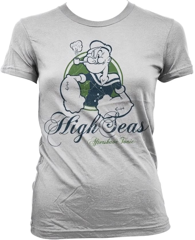 Popeye Dames Tshirt -S- High Seas Aftershave Tonic Wit