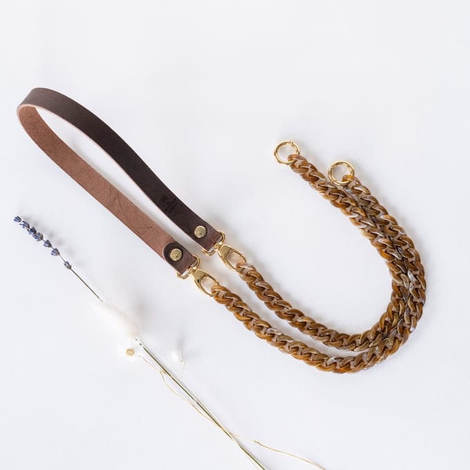 The Leather Rebel - Telefoonkoord - buffel bruin - groen