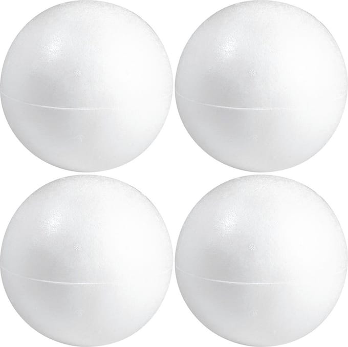 Piepschuim hobby vorm - 4x - bol - 15 cm - DIY knutsel figuren - halve schalen