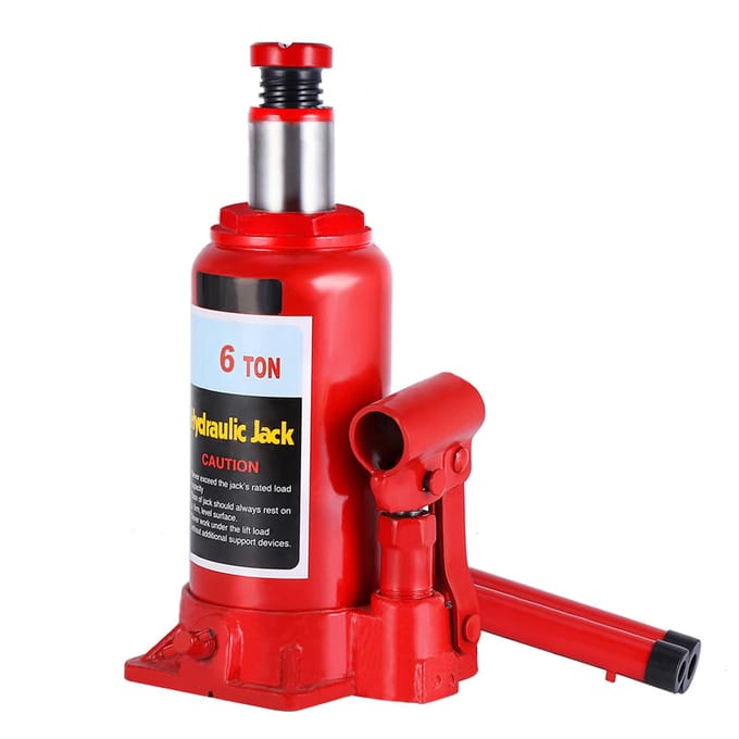 6T zware hydraulische flessenkrik voor het heffen van auto's, bestelwagens, caravans en auto's red