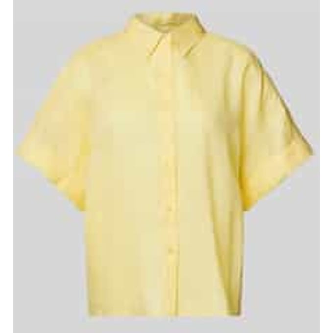 Blouse van ramie met extra brede schouders, model 'Bisenas'