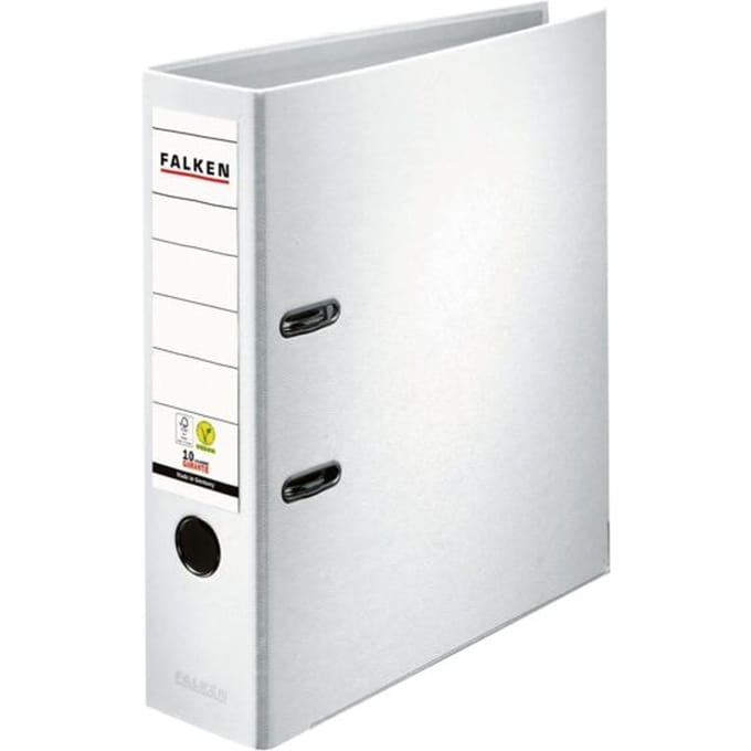 Falken PP color ordner, A4, rugbreedte 80 mm, 1 stuk, wit