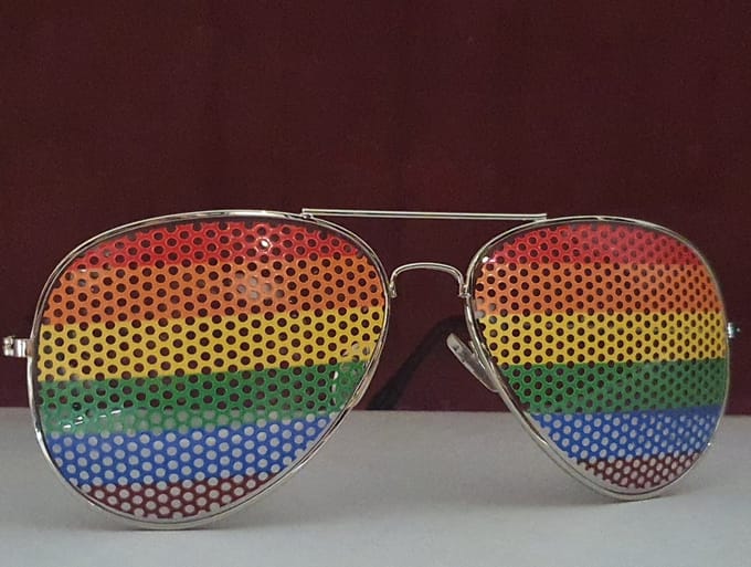 Pride rainbow sunglasses 1 stuks