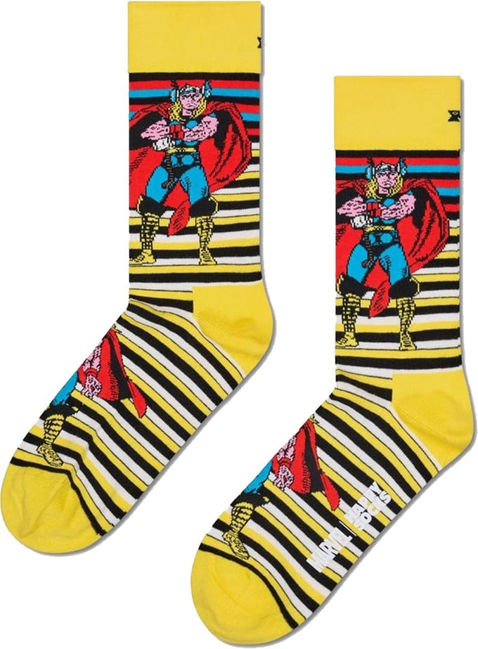 Happy Socks MARVEL Avengers Thor Sock - unisex sokken - geel - Unisex - Maat: 41 - 46