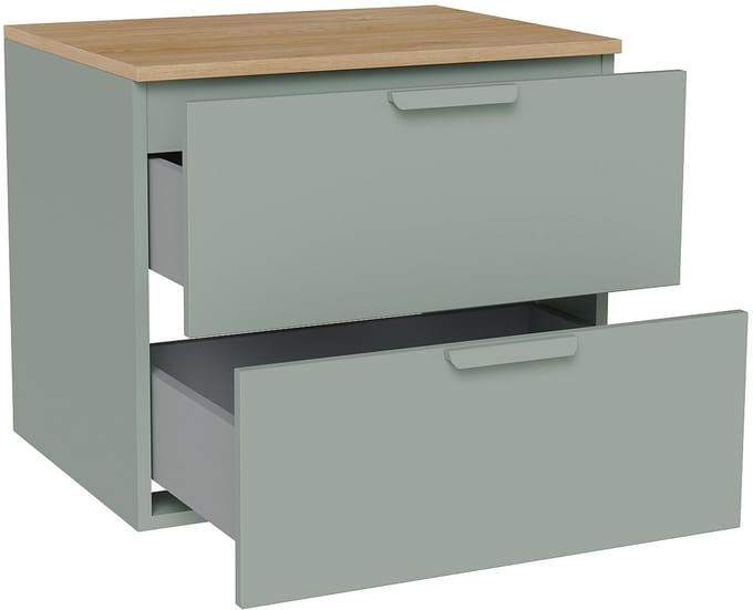 Vente-unique Zwevende onderkastje met plank - Amandelgroen - B60 cm - AVORELI