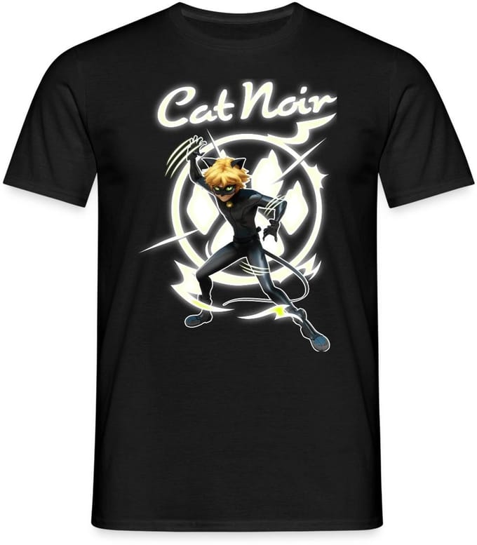 Miraculous Cat Noir Adrien Superheld T-Shirt Heren