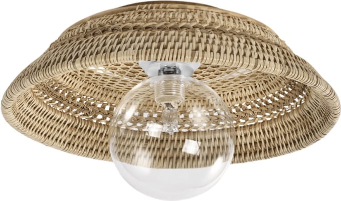 Kosilum - Serelina - Wandlamp - Beige - Rotan en ijzer