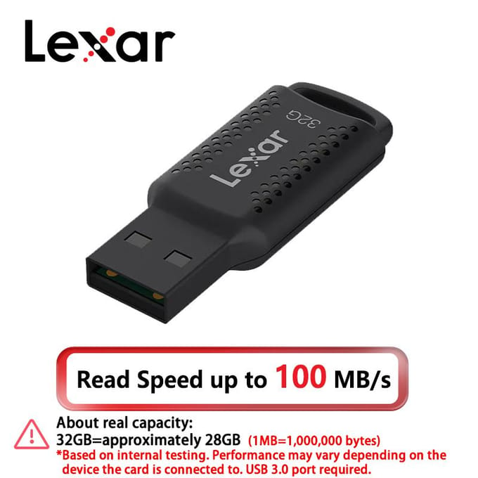 Clé USB Lexar 128 Go Clé USB 3.2 32 Go 64 Go 256 Go Mini Clé USB Mémoire Clé USB Flash Originale pour Ordinateur 【32GB】 black