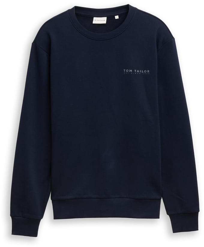 Tom Tailor - Sweatshirt met logo-print - Maat M - sky captain blue