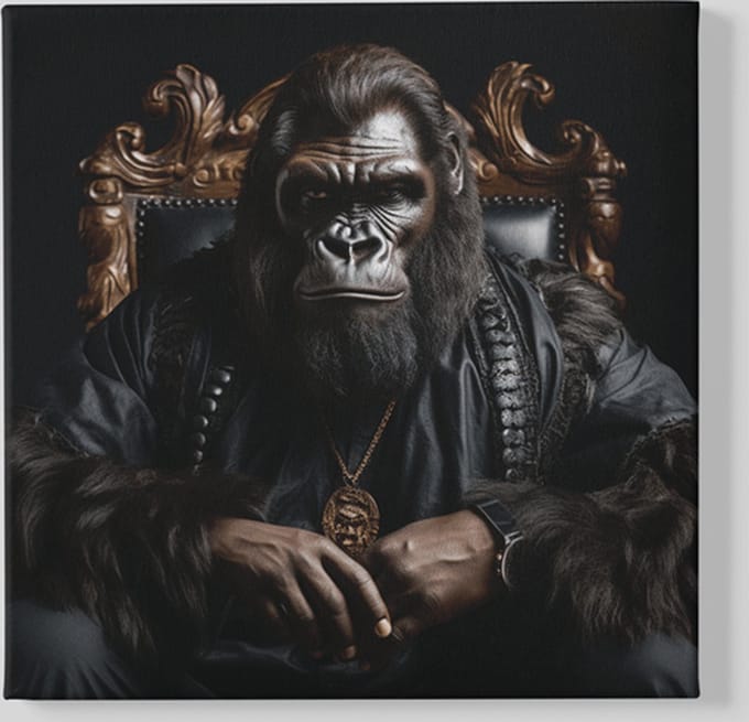 Vierkant Canvas Schilderij - Gorilla - Dieren - 60x60x2 cm