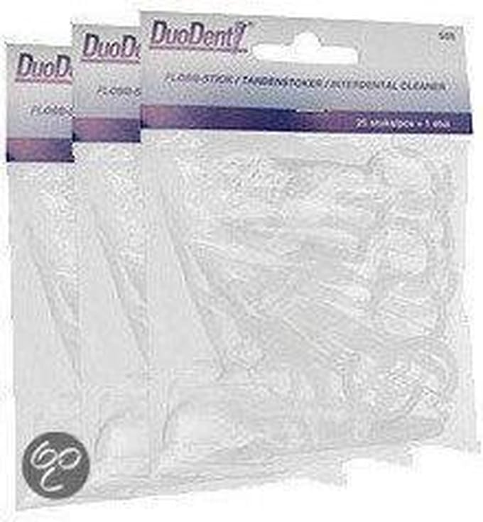 Duodent Floss Stick/Stoker - 3x 25 st - Flosser - Voordeelverpakking