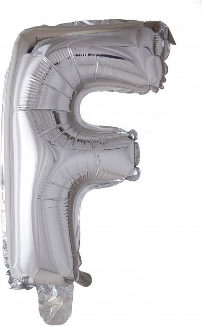 Wefiesta Folieballon Letter F 41 Cm Zilver