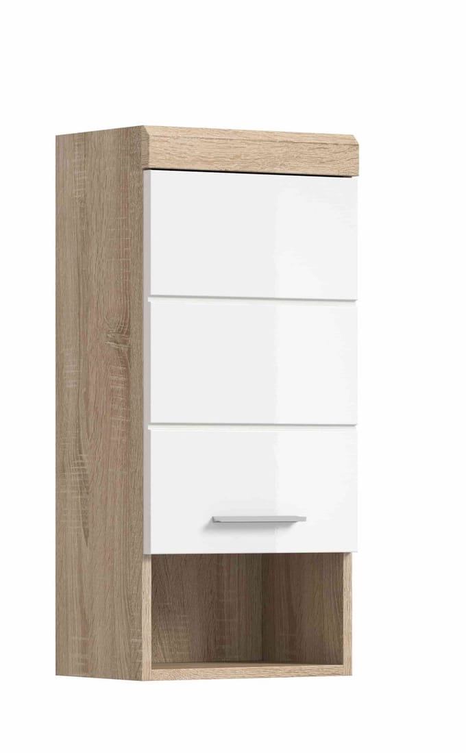 Lambada wandkast wit hoogglans MDF TZ eiken Sonoma NB - 24x37x79cm