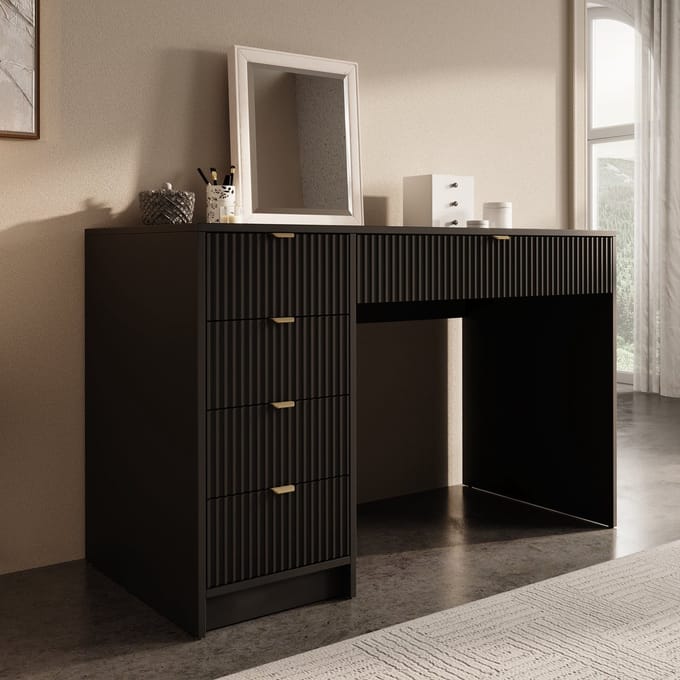 Meubella - Kaptafel Tavares - Zwart - 120 cm