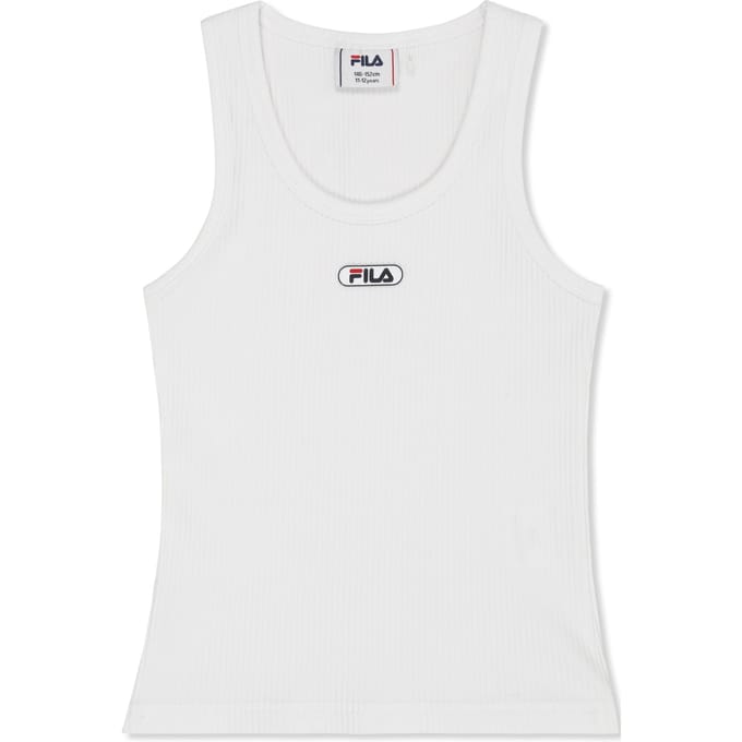 FILA Forcone Logo Rib Tank Top Bright White Maat: 146/152 | T-Shirts Outlet | kids | Wit