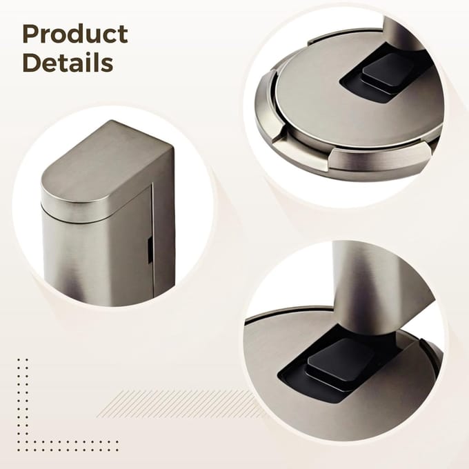 Mechanische Deurstopper - Vloer Stopper - Deuren Dempen - Zinklegering Constructie - 16 cm - Zilver