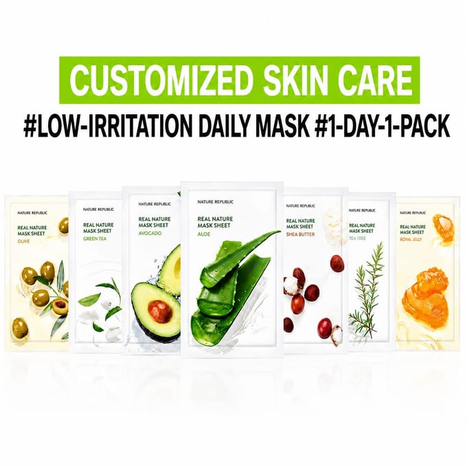 Nature Republic Real Nature Mask Sheet (10 pcs combo pack) (3 Options) #1SET beige