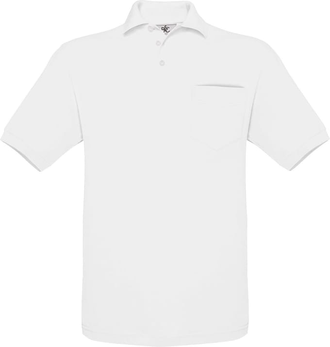Unisex Polo Safran Pocket merk B&C Wit maat XXL