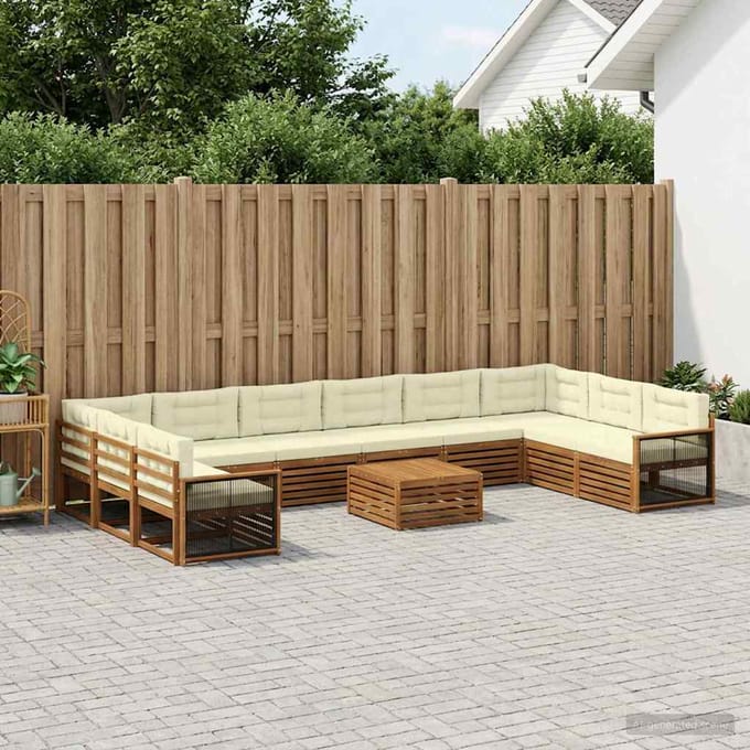 vidaXL - Sofa-Sets - 11 - st - Massief - Acacia - Hout