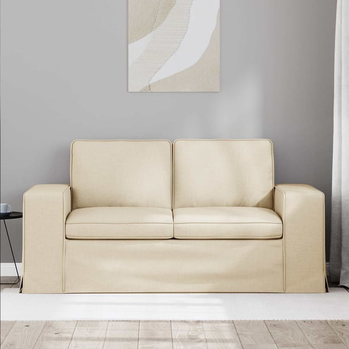 vidaXL - Bank - Crème - 162 - x - 80 - x - 82 - cm - Stof