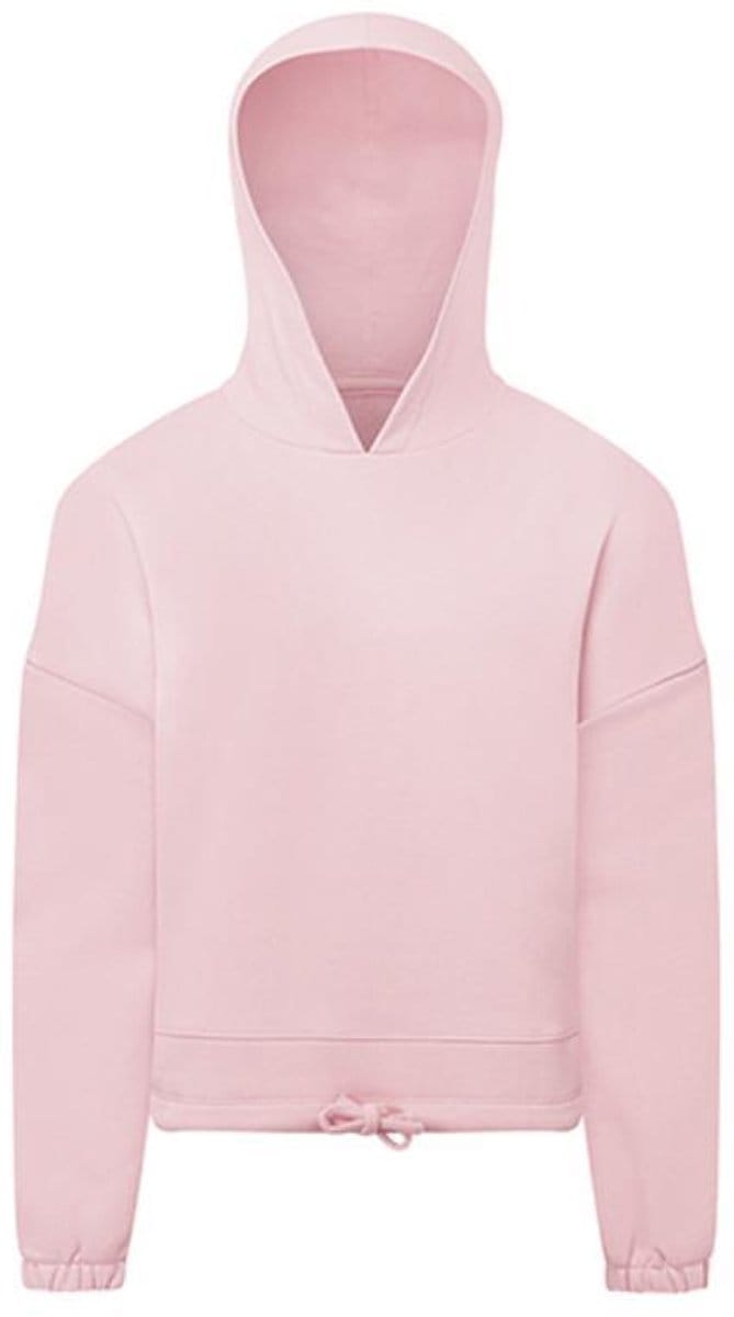 TriDri - Cropped Oversized Kinder Hoodie - Light Pink maat 7/8