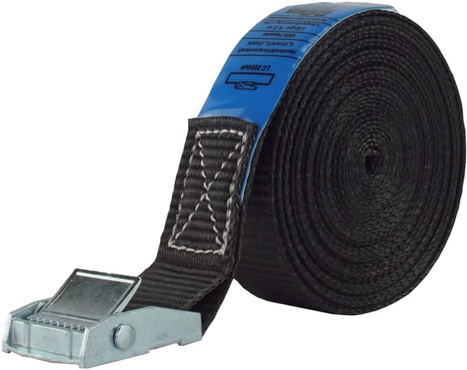 Professionele spanband Spanband Klemgesp auto 1-delig 6m 250 kg ZWART