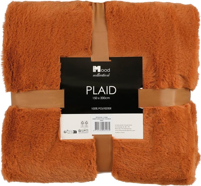 In The Mood Collection Bronte Fleece Deken - L200 x B150 cm - Oranje