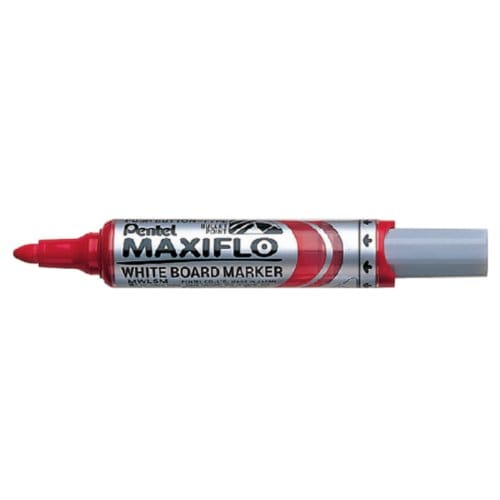 Whiteboardmarker Pentel MWL5M Maxiflo rond 3mm rood