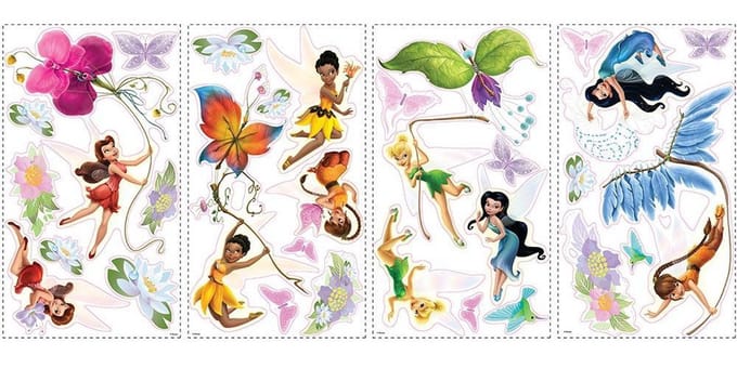 RoomMates - Muursticker Disney Fairies - Glitter Roze