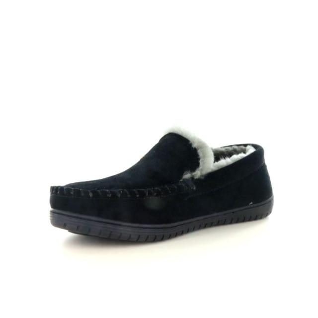 Warmbat Grizzly Suede Heren Sloffen - Zwart