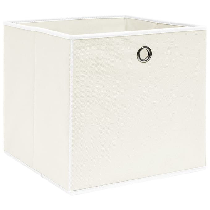 vidaXL - Opbergboxen - 10 - st - 32x32x32 - cm - stof - wit