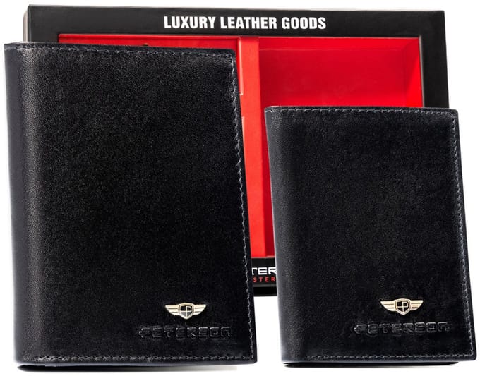 Peterson Luxury - Cadeauset Heren - Portefeuille & Pasjeshouder - Echt Leer - RFID Bescherming