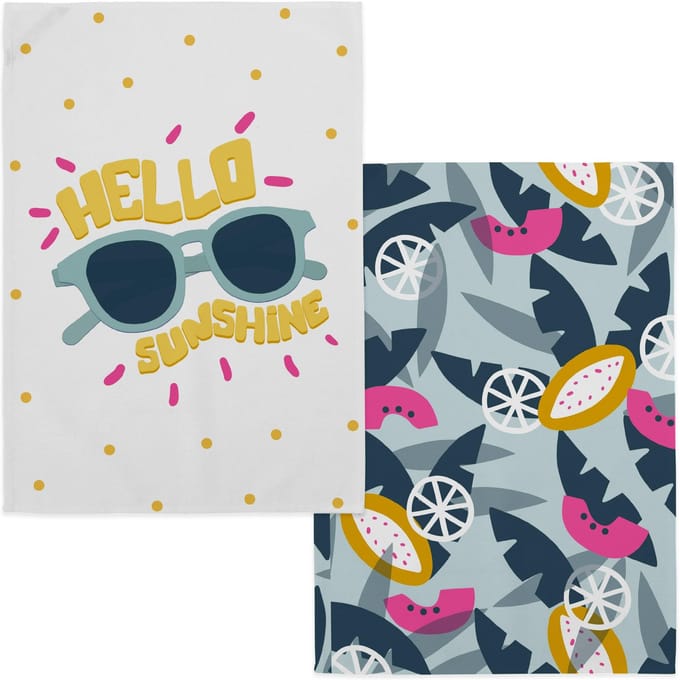 Set van 2 theedoeken Hello Sunshine | Aware
