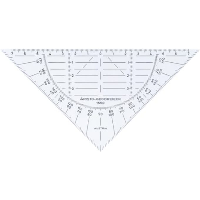 Geodriehoek Aristo 1550 160mm flexibel transparant