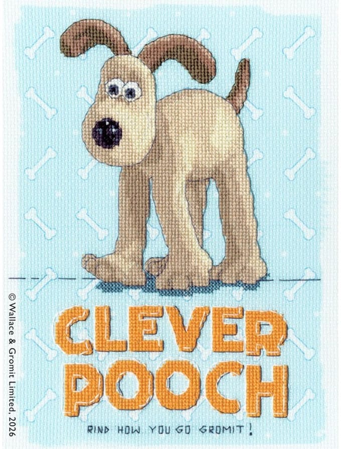 Borduurpakket Wallace & Gromit - Clever Pooch! - Bothy Threads xwg07