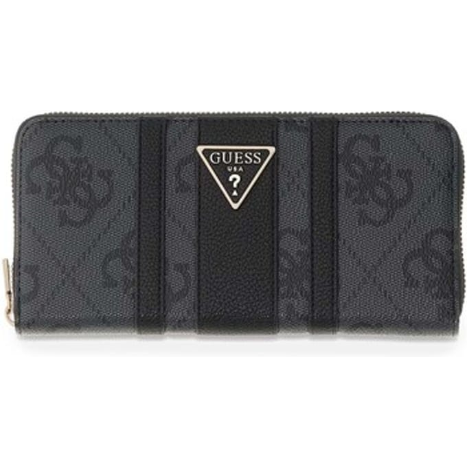 GUESS portemonnee Laurel II SLG Zip Around Wallet Coal Logo donkergrijs