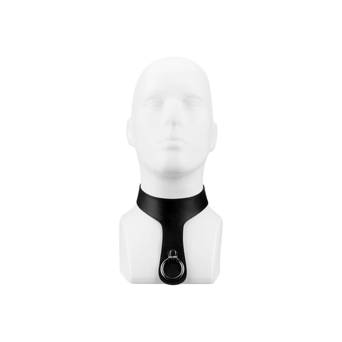 Rimba - Lederen Collar in de stijl van L'Histoire D'O - Met O-Ring