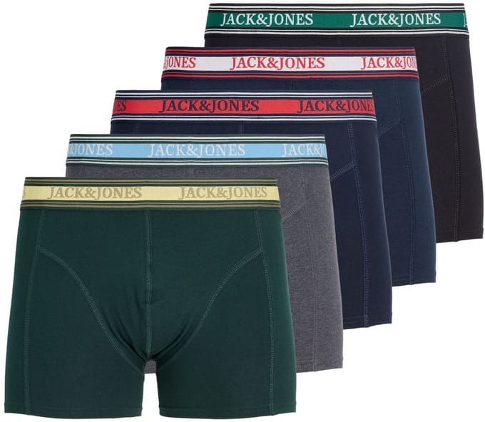 JACK&JONES - JACFAZE SOLID TRUNKS 5 PACK - Heren - Onderbroeken