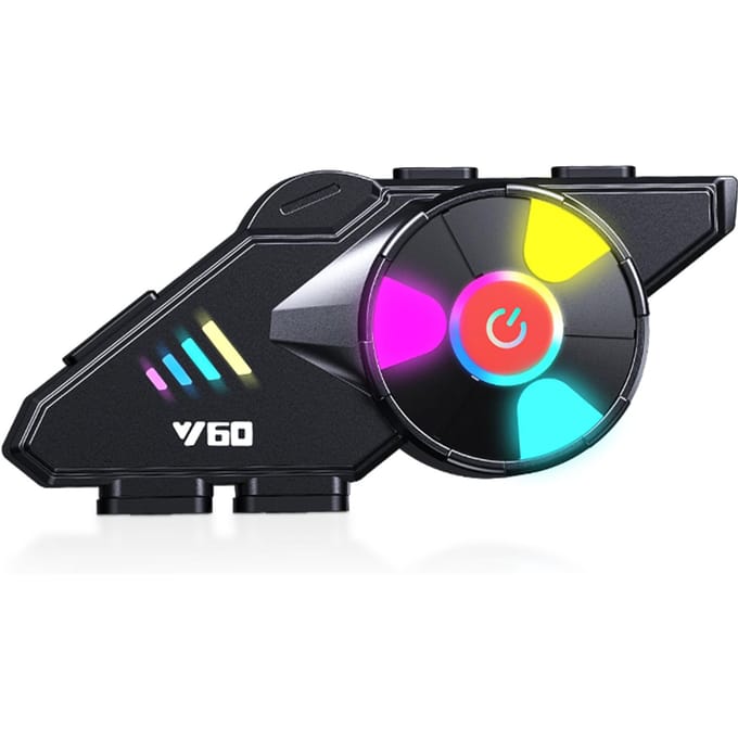 Y60 Motorfiets BT5.3 Intercom Headset Draadloze FM Radio Ruisonderdrukking Hard Mic black