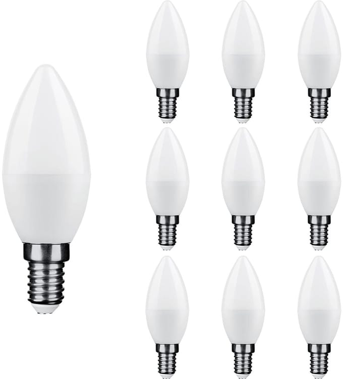Technik E14 LED Lamp 6W - 540lm - 2700K - Extra Warm Wit - LED Kaarslamp C37 - Vervangt 45W Gloeilamp - 10 stuks