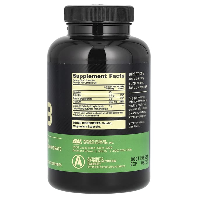 Optimum Nutrition, HMB 1000 Caps, 90 Capsules