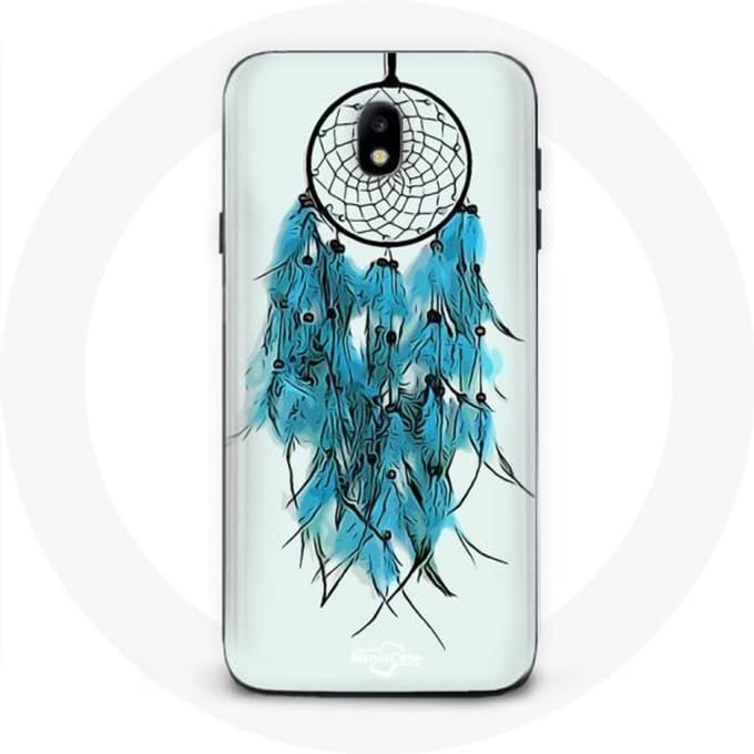 Coque Samsung Galaxy J3 2017 Attrape Rêve Bleu Fond Blanc