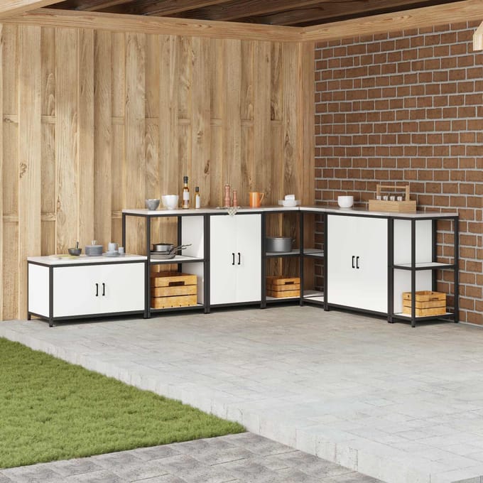vidaXL - Keukenopslag - Kast - HATTEM - Wit - 60 - x - 50 - x - 92 - cm - Staal