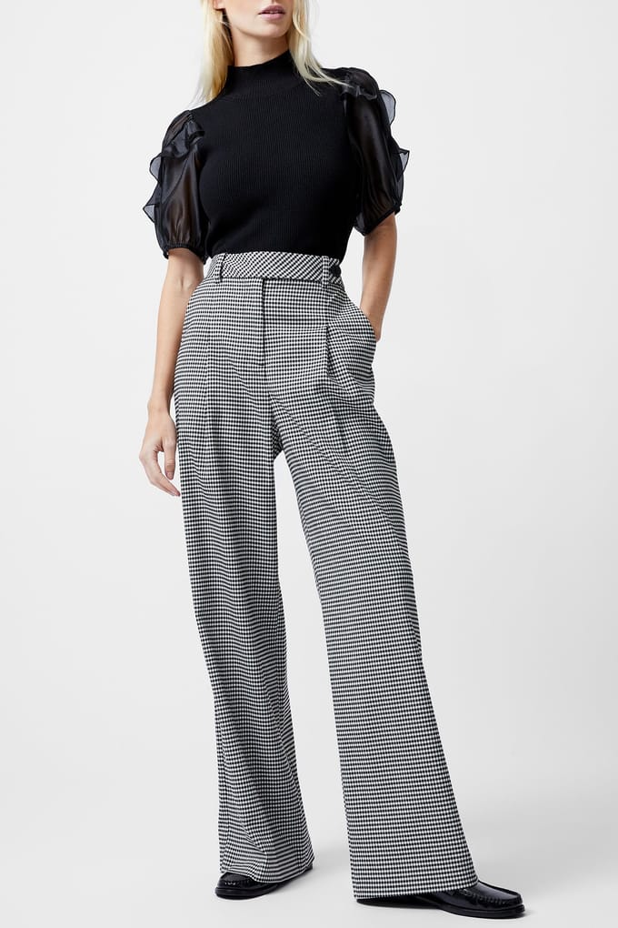 French Connection Holden Houndstooth Trouser Black/ecru Größe: 18 | Stoffhosen Outlet | Damen | Schwarz