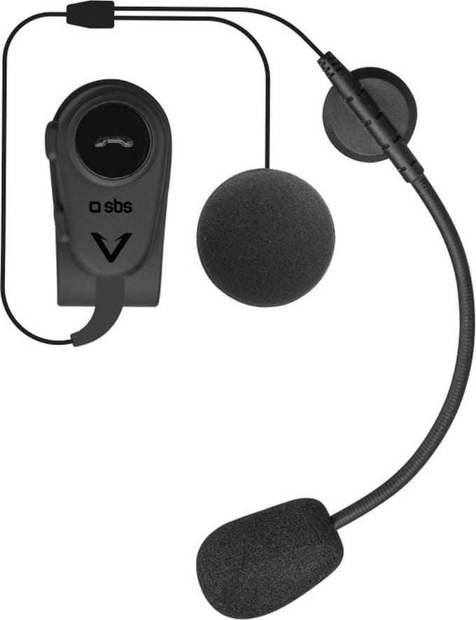 SBS TEEARSETMONOMOTOBTK mono draadloze headset voor motorhelm - zwart
