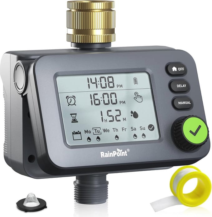 Automatische Irrigatiecomputer met Regenvertraging - IP54 Waterdicht, Grote LCD Scherm
