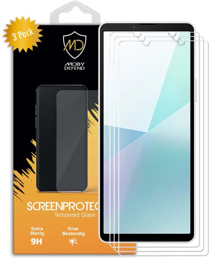 3-Pack MobyDefend Screenprotectors - Geschikt voor Sony Xperia 10 VI - Case-Friendly Screensaver - Gehard Glas