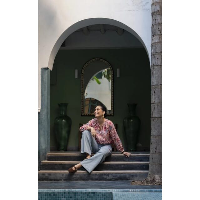 Geisha shirt print 63219-20 maat M